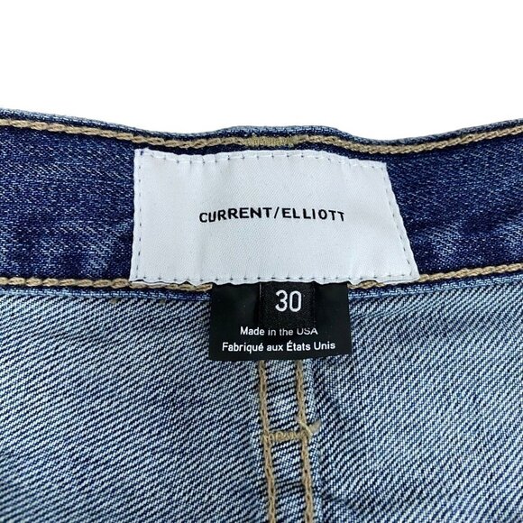 Current Elliott The Vintage Cropped Rehan Blue Medium Wash Slim Denim Jeans 30 - Picture 15 of 16